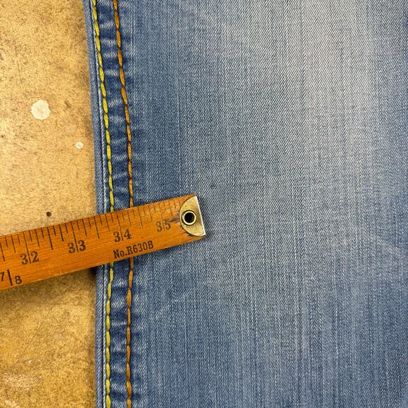 True Religion‎ Jeans Men’s 40 Rainbow Stitch Straight Leg Blue Denim Y2K - Picture 6 of 16